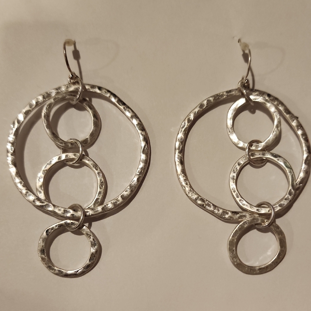 Elegant Silver Hoop Earrings Great Condition